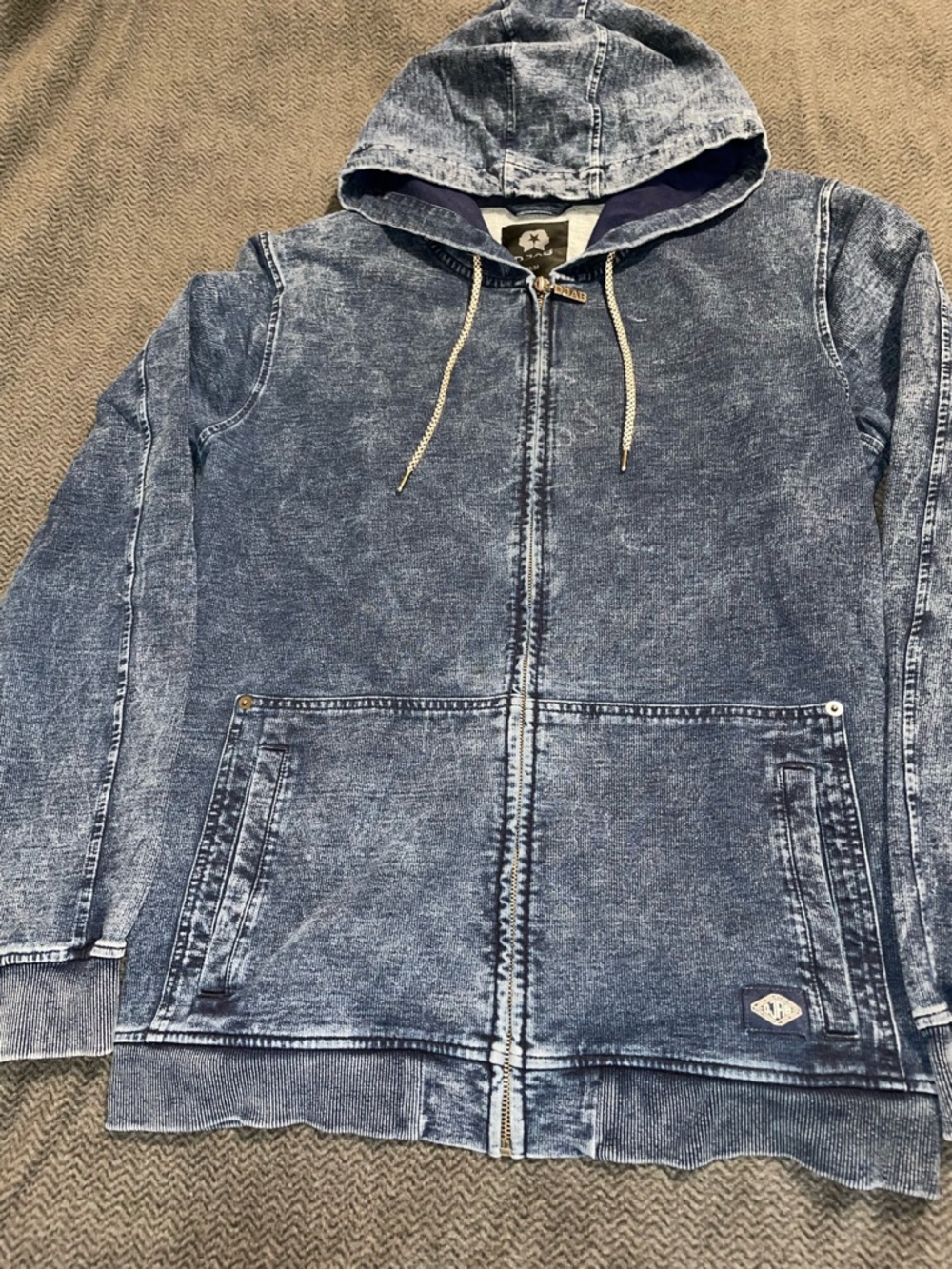 DJAB | Blue Washed Zip-Up Hoodie Jacket